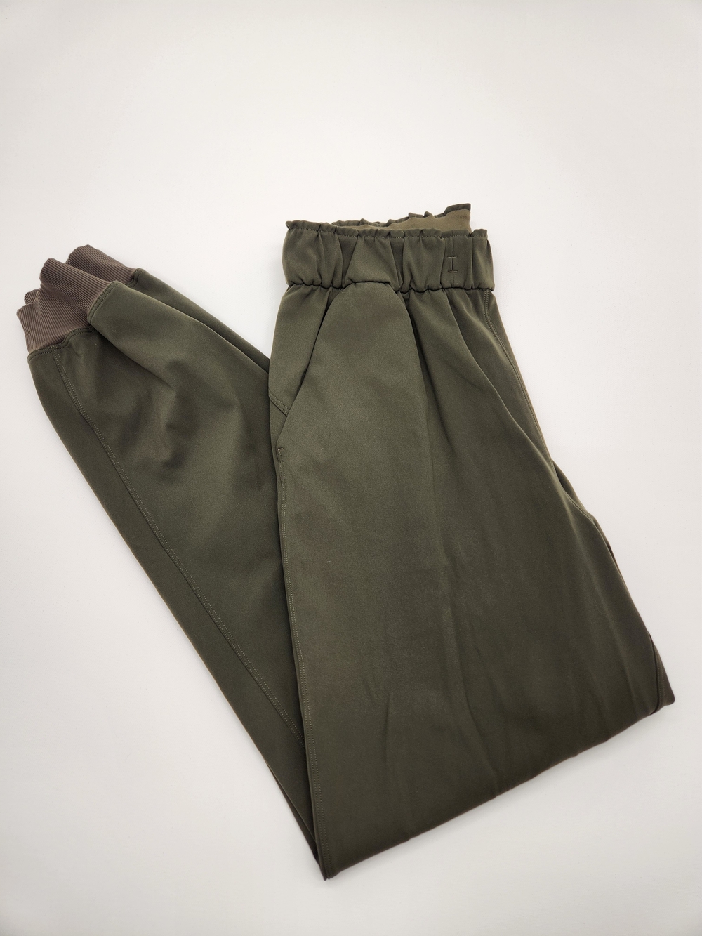 Lululemon Stretch High Rise Jogger Olive Green Size 6 Pockets Athleisure
